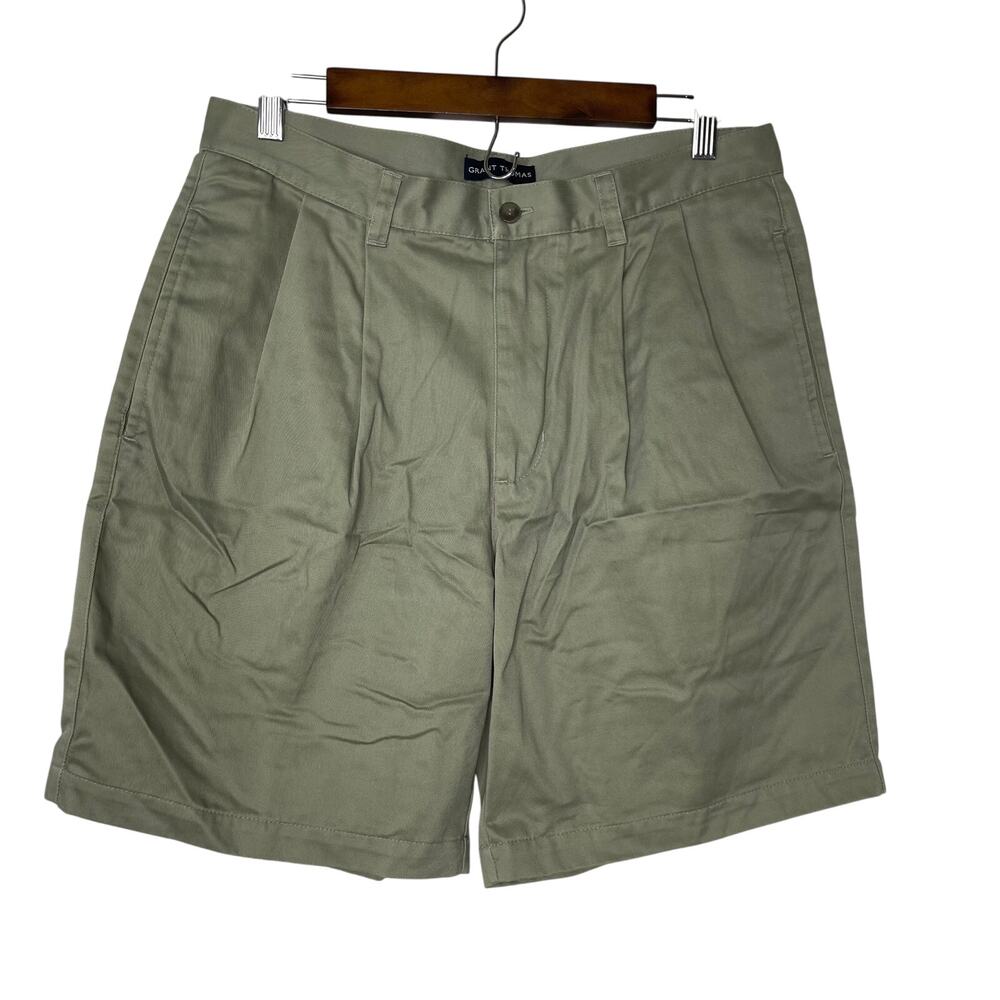 Grant Thomas men's shorts size 32 waist khaki light olive